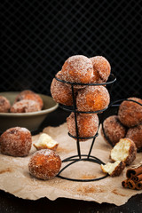 Fresh delicious homemade ball doughnuts