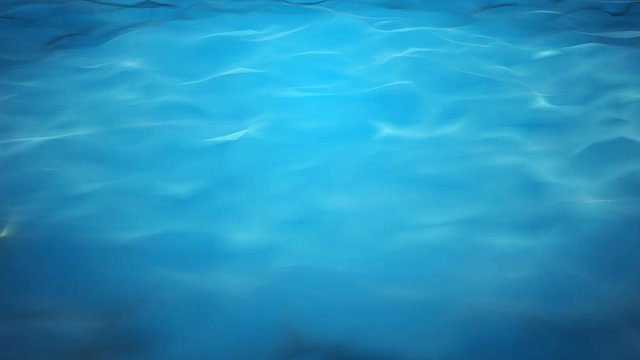 Blue water background with calm waves. Seamlessly loopable computer generated 3d animation.