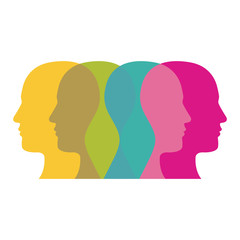 color contour humans icon, vector illustraction design image