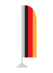 Isolated German flag on a pole, Vector illustration