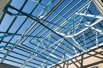 Structure of steel roof.