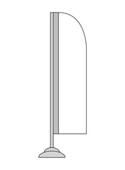 Isolated empty flag on a pole, Vector illustration