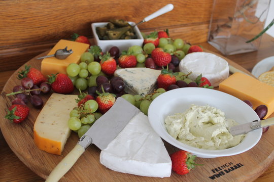 Fruit and cheese board