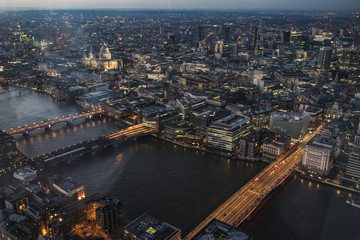 Fototapeta na wymiar London aerial view at sunset.