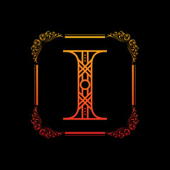 Letter I with ornament