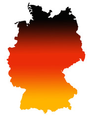 Deutscvhlandkarte in Schwarz/Rot/Gold