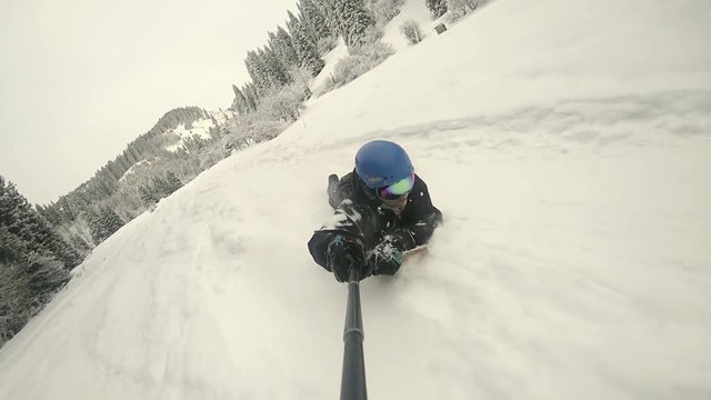What Is Powdersurfing. FullHD slow motion video by action camera GoPro