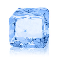 Cubes of ice on a white background.