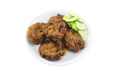 set of fishcake on wood table