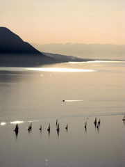 Afternoon sailing on Lac Leman (Lake Geneva) in Switzerland.