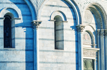 Naklejka premium Architectural detail in Square of Miracles, Pisa-Italy