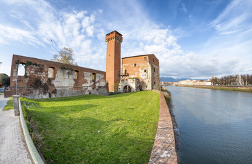 Fototapeta na wymiar Ancient citadel of Pisa, Italy