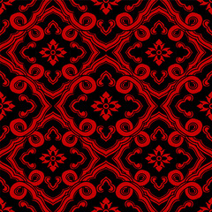 Seamless Chinese Background Curve Spiral Cross Chain Flower