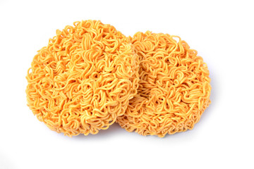 The instant noodles isolated on white background