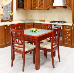 the kitchen