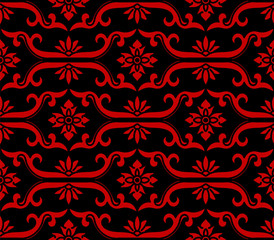 Seamless Chinese Background Spiral Cross Frame Flower