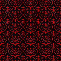 Seamless Chinese Background Curve Cross Frame Flower