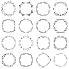 vector set of decorative vintage calligraphic frame