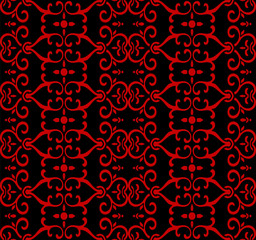 Seamless Chinese Background Curve Spiral Chain Flower