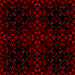 Seamless Chinese Background Cross Spiral Curve Flower