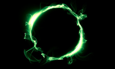 Green ring consisting of a smoke. The magical thing. Fantasy