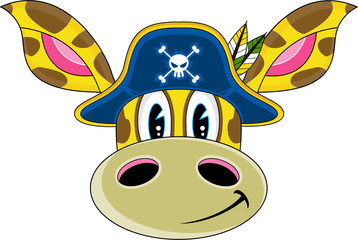Cute Cartoon Pirate giraffe