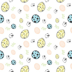 Easter eggs pattern seamless vector illustration background