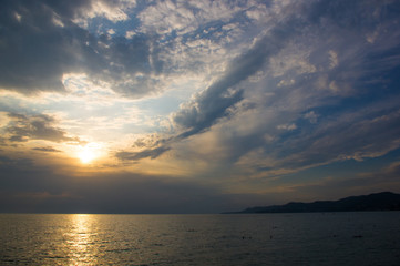 solar path on the sea