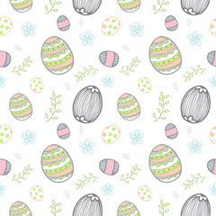 Easter eggs pattern seamless vector illustration background