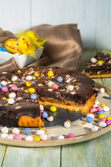 Chocolate and salted caramel Easter tart