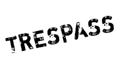 Trespass rubber stamp. Grunge design with dust scratches. Effects can be easily removed for a clean, crisp look. Color is easily changed.