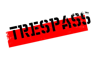 Trespass rubber stamp. Grunge design with dust scratches. Effects can be easily removed for a clean, crisp look. Color is easily changed.