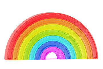 Abstract cartoon styled rainbow isolated on white background