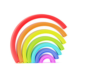 Fototapeta premium Abstract cartoon styled rainbow isolated on white background