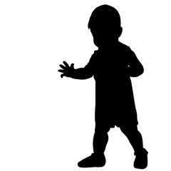 silhouette of a baby walking, isolated