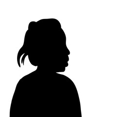 Vector, silhouette portrait of a woman, Asian