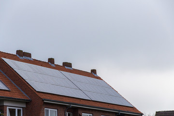 Fototapeta na wymiar roof with solar panels
