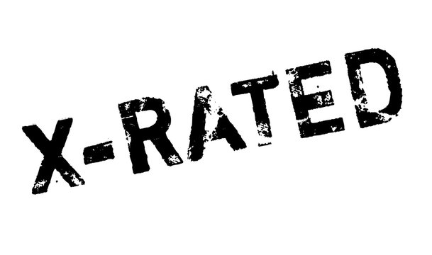 X-Rated rubber stamp. Grunge design with dust scratches. Effects can be easily removed for a clean, crisp look. Color is easily changed.