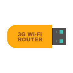 3G Wi-Fi router icons. Portable internet modem