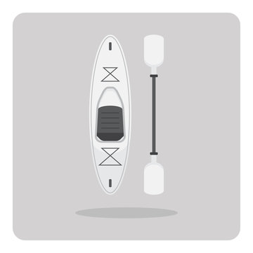 Vector of flat icon, Kayak on isolated background