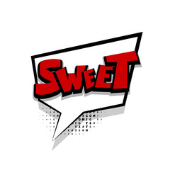 Comic text sweet white cartoon cloud