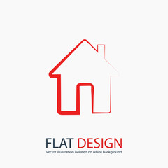 house icon, vector illustration. Flat design style