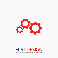 gears icon, vector illustration. Flat design style 