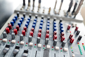 Fototapeta premium Equalizer volume on Audio mixer