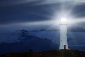 Deurstickers Vuurtoren Cape Egmont Lighthouse, Nieuw-Zeeland