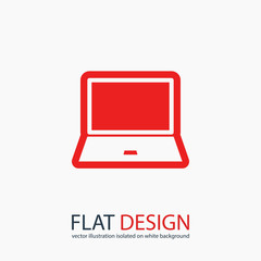 laptop icon, vector illustration. Flat design style