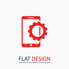 setting parameters, mobile smartphone icon, vector illustration. Flat design style