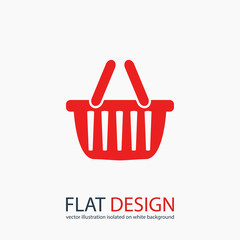 basket  icon, vector illustration. Flat design style