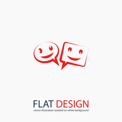 smile talking bubble  icon, vector illustration. Flat design style