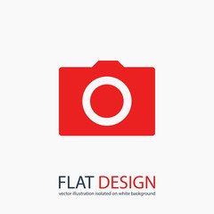 Camera icon; vector illustration. Flat design style